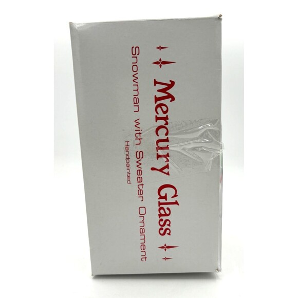 NWT Department 56‎ Mercury Glass Snowman Stocking 8" Ornament Hand Painted Large - Picture 2 of 11